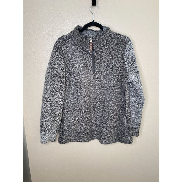 Original Weatherproof Womens Faux Fur Sherpa Pullover Half-Zip Gray Medium - Picture 1 of 7